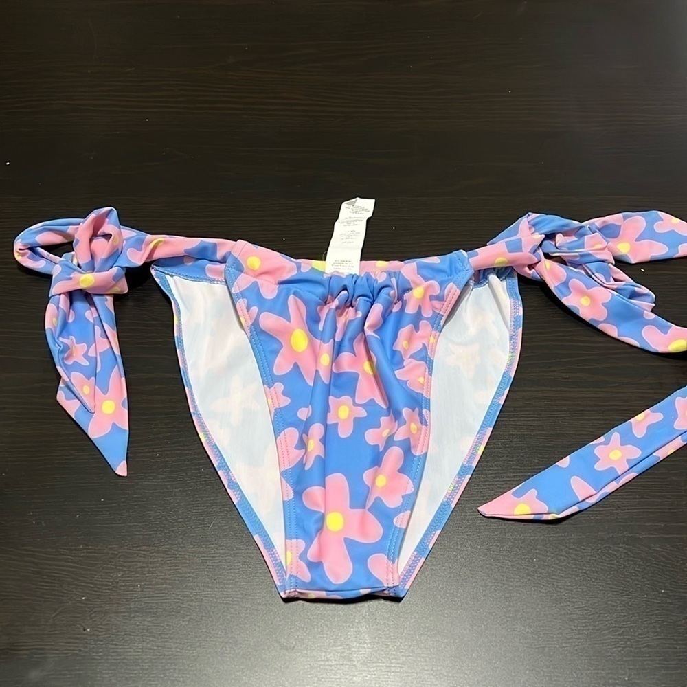 Pretty little thing pastel pink floral tie swim bottom